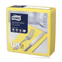 [470252] Tork dinner szalvéta 40 x 40 cm-es 1/8-os 3 r. 100 lapos sárga