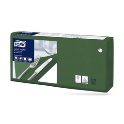 [477214] Tork lunch szalvéta 33 x 33 cm-es 2 r. 200 lapos sötétzöld