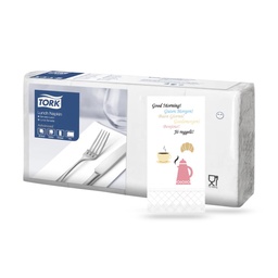 [477302] Tork Decor lunch szalvéta 33 x 33 cm-es 1/8-os 2 r. 200 lapos "Jó reggelt"