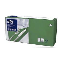 [477413] Tork lunch szalvéta 33 x 33 cm-es cm-es 3 r. 150 lapos sötétzöld