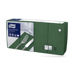 [477420] Tork lunch szalvéta 33 x 33 cm-es cm-es 3 r. 150 lapos sötétzöld