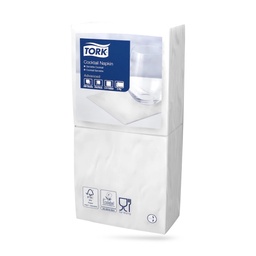 [477534] Tork koktélszalvéta 24 x 24 cm-es cm-es 2 r. 200 lapos fehér
