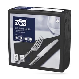 [477675] Tork dinner szalvéta 40 x 40 cm-es 3 r. 100 lapos fekete