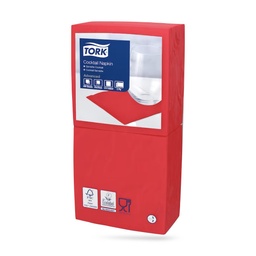 [477826] Tork koktélszalvéta 24 x 24 cm-es 2 r. 200 lapos piros