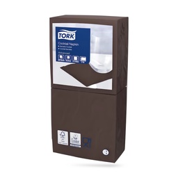 [477834] Tork koktélszalvéta 24 x 24 cm-es 2 r. 200 lapos barna