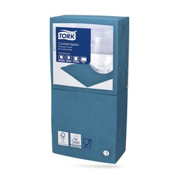 [477839] Tork koktélszalvéta 24 x 24 cm-es cm-es 2 r. 200 lapos kékeszöld