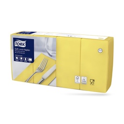 [477880] Tork lunch szalvéta 33 x 33 cm-es 1/8-os 3 r. 150 lapos sárga