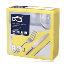 [477911] Tork dinner szalvéta 40 x 40 cm-es cm-es 3 r. 100 lapos sárga