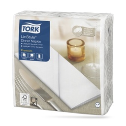 [478145] Tork LinStyle textilhatású szalvéta 39 x 39 cm-es cm-es 1 r. 50 lapos fehér