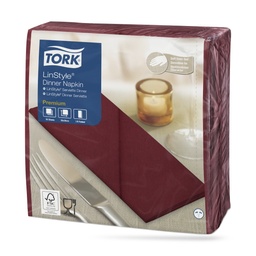 [478148] Tork LinStyle textilhatású szalvéta 39 x 39 cm-es cm-es 1 r. 50 lapos bordó