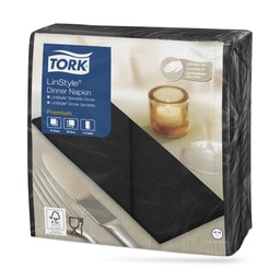 [478151] Tork LinStyle textilhatású szalvéta 39 x 39 cm-es 1/8-os 1 r. 50 lapos fekete