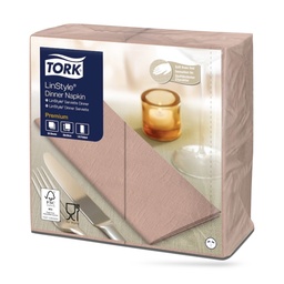 [478160] Tork LinStyle textilhatású szalvéta 39 x 39 cm-es 1/8-os 1 r. 50 lapos korallpink