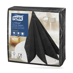 [478726] Tork LinStyle textilhatású szalvéta 39 x 39 cm-es cm-es 1 r. 50 lapos fekete