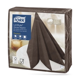 [478727] Tork LinStyle textilhatású szalvéta 39 x 39 cm-es 1 r. 50 lapos kakaó