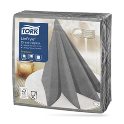[478728] Tork LinStyle textilhatású szalvéta 39 x 39 cm-es 1 r. 50 lapos szürke