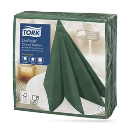 [478848] Tork LinStyle textilhatású szalvéta 39 x 39 cm-es 1 r. 50 lapos zöld