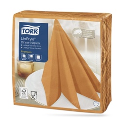 [478851] Tork LinStyle textilhatású szalvéta 39 x 39 cm-es 1 r. 50 lapos narancs