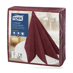 [478855] Tork LinStyle textilhatású szalvéta 39 x 39 cm-es cm-es 1 r. 50 lapos bordó