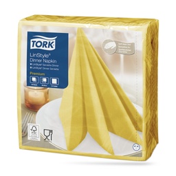 [478859] Tork LinStyle textilhatású szalvéta 39 x 39 cm-es 1 r. 50 lapos mustár