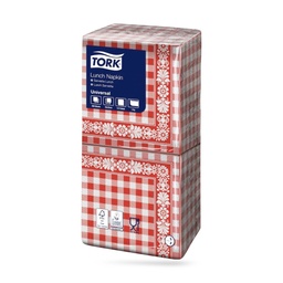[509350] Tork Decor lunch szalvéta 33 x 33 cm-es 1 r. 400 lapos piros