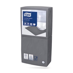 [509501] Tork koktélszalvéta 24 x 24 cm-es 2 r. 200 lapos antracit