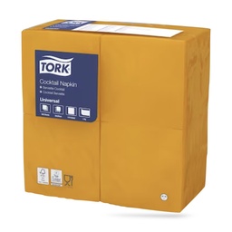 [509520] Tork koktélszalvéta 24 x 24 cm-es 1 r. 500 lapos narancs