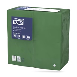 [509521] Tork koktélszalvéta 24 x 24 cm-es cm-es 1 r. 500 lapos sötétzöld