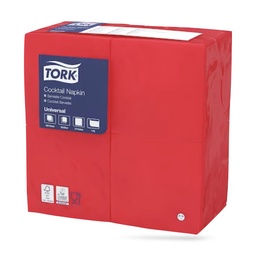 [509522] Tork koktélszalvéta 24 x 24 cm-es cm-es 1 r. 500 lapos piros