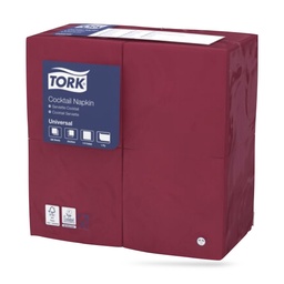 [509524] Tork koktélszalvéta 24 x 24 cm-es cm-es 1 r. 500 lapos bordó