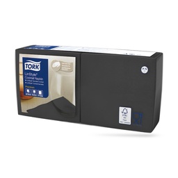 [509528] Tork LinStyle textilhatású koktélszalvéta 24 x 24 cm-es 1 r. 100 lapos fekete