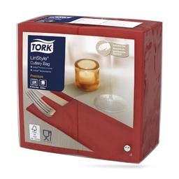 [509604] Tork LinStyle cutlery szalvéta 39 x 39 cm-es 1 r. 50 lapos piros
