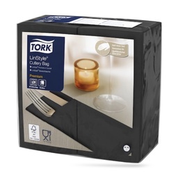 [509606] Tork LinStyle cutlery szalvéta 39 x 39 cm-es 1 r. 50 lapos fekete