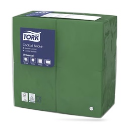 [478659] Tork koktélszalvéta 25 x 25 cm-es 1 r. 500 lapos sötétzöld