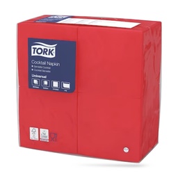 [478661] Tork koktélszalvéta 25 x 25 cm-es 1 r. 500 lapos piros